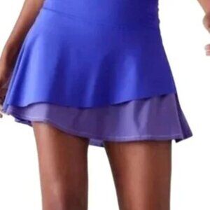 Athleta Ace Mesh Skort Jupe Short Blue Purple Athletic Athleisure Size XL Golf